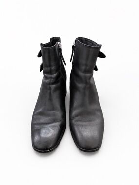 Grigiarancio Leather and Suede Ankle Boots with Side Zipper Made in Italy